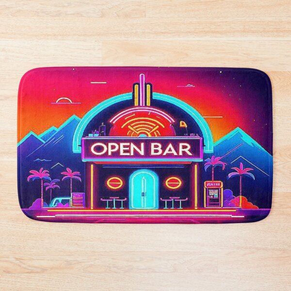 Item preview, Vintage Desert Landscape Open Bar Neon. designed and sold by Giulivo Store Graphic.