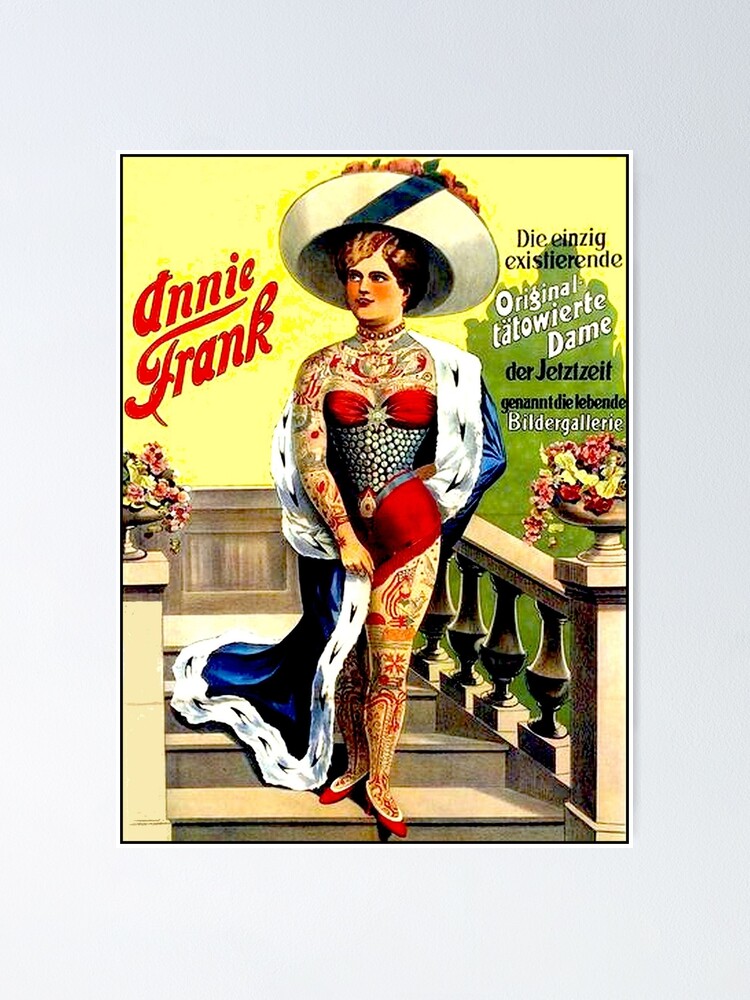 Annie Frank Vintage Tattooed Lady Werbedruck Poster Von Posterbobs Redbubble