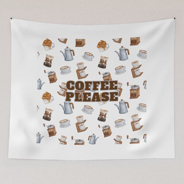Item preview, Coffee Please (Pattern) designed and sold by TidyKitchenInc.