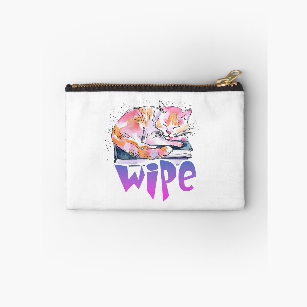 Item preview, Lazy Cat Nap Illustration - Simple Drawing with 'WIPE' Below designed and sold by ironpalette.