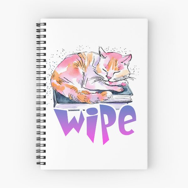 Item preview, Lazy Cat Nap Illustration - Simple Drawing with 'WIPE' Below designed and sold by ironpalette.