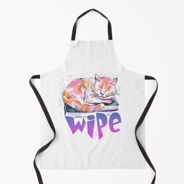 Item preview, Lazy Cat Nap Illustration - Simple Drawing with 'WIPE' Below designed and sold by ironpalette.