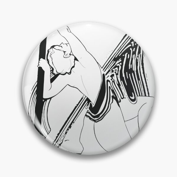 Item preview, Aesthetic Linework Sticker! A pole dancer dancing on a black hole designed and sold by Soratern.