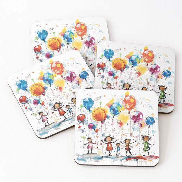Item preview, painting of kids with ballons  designed and sold by GeauxTigs225.