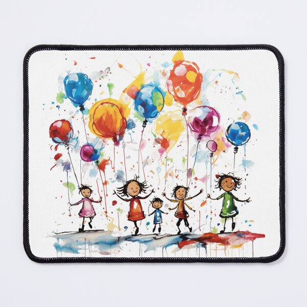 Item preview, painting of kids with ballons designed and sold by GeauxTigs225.