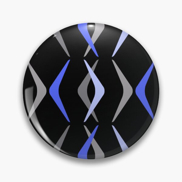 Item preview, Midcentury Boomerangs Black Blue designed and sold by thepixelgarden.
