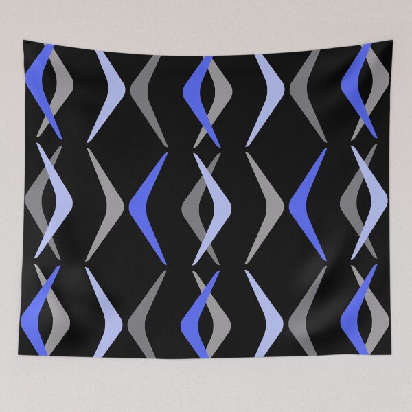 Artikelvorschau, Midcentury Boomerangs Schwarz Blau entworfen und verkauft von thepixelgarden.