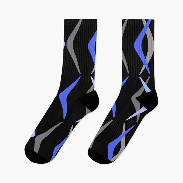 Item preview, Midcentury Boomerangs Black Blue designed and sold by thepixelgarden.