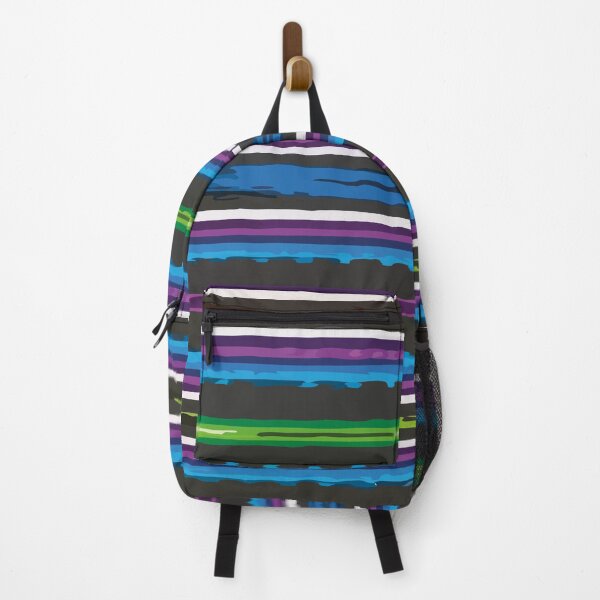 Item preview, Black blue serape blanket mexican poncho vibrant folk art dopamine decor stripes designed and sold by T-Mex.