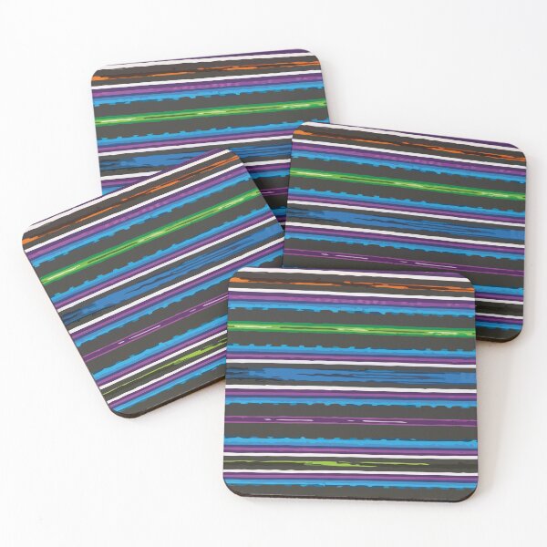 Item preview, Black blue serape blanket mexican poncho vibrant folk art dopamine decor stripes designed and sold by T-Mex.