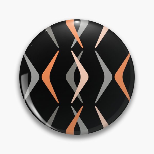 Item preview, Midcentury Boomerangs Black Orange designed and sold by thepixelgarden.