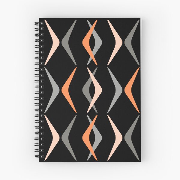 Item preview, Midcentury Boomerangs Black Orange designed and sold by thepixelgarden.