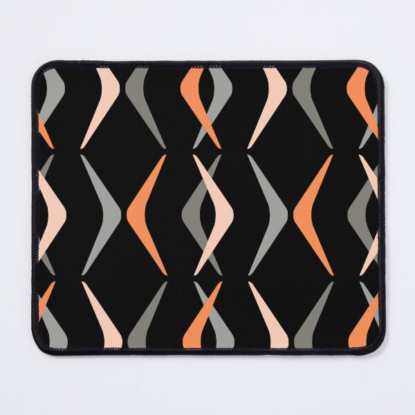 Item preview, Midcentury Boomerangs Black Orange designed and sold by thepixelgarden.