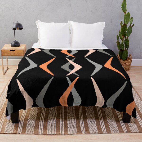 Item preview, Midcentury Boomerangs Black Orange designed and sold by thepixelgarden.