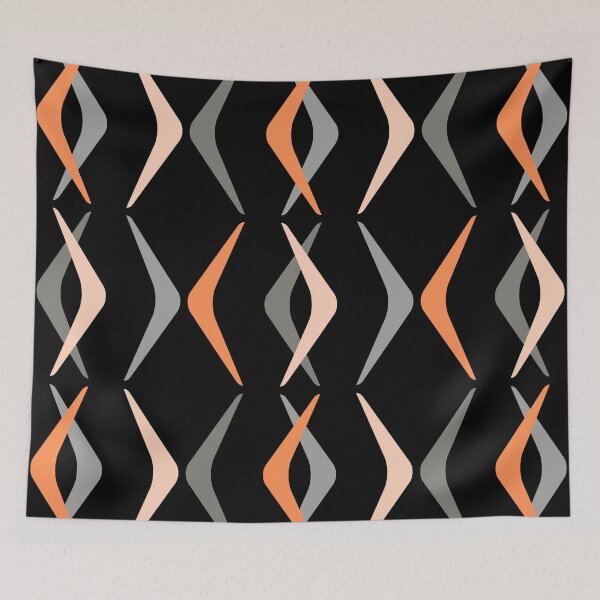 Artikelvorschau, Midcentury Boomerangs Schwarz Orange entworfen und verkauft von thepixelgarden.