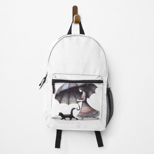 Item preview, Umbrella girl and black cat designed and sold by ManikRaja.