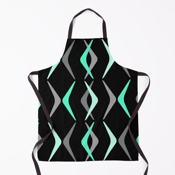 Item preview, Midcentury Boomerangs Black Turquoise designed and sold by thepixelgarden.