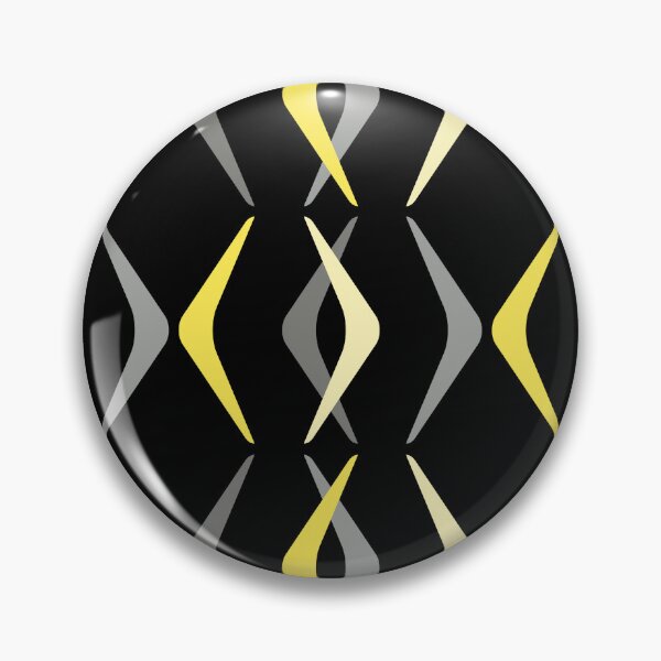 Item preview, Midcentury Boomerangs Black Yellow designed and sold by thepixelgarden.
