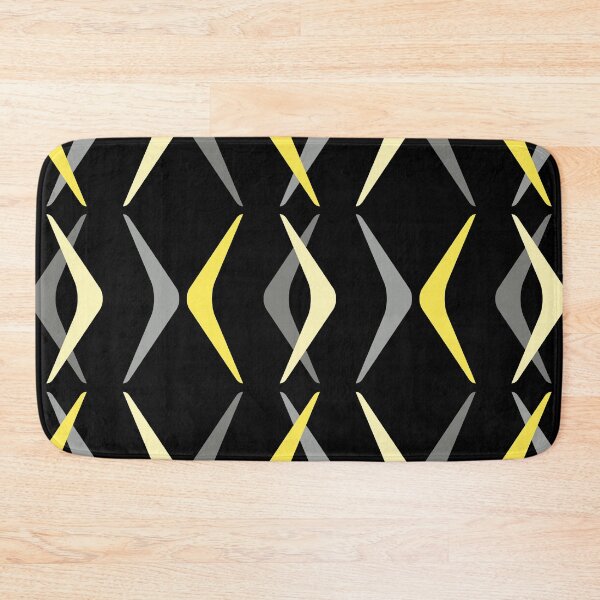 Item preview, Midcentury Boomerangs Black Yellow designed and sold by thepixelgarden.