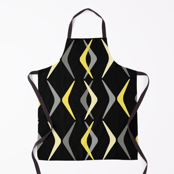 Item preview, Midcentury Boomerangs Black Yellow designed and sold by thepixelgarden.