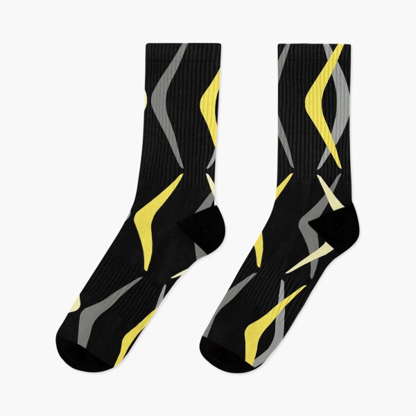 Item preview, Midcentury Boomerangs Black Yellow designed and sold by thepixelgarden.