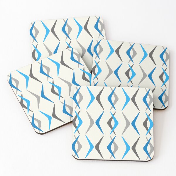 Item preview, Midcentury Boomerangs Blue designed and sold by thepixelgarden.