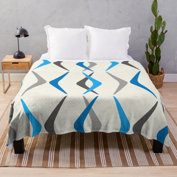 Item preview, Midcentury Boomerangs Blue designed and sold by thepixelgarden.