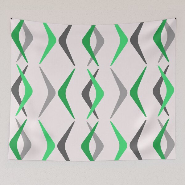 Item preview, Midcentury Boomerangs Green designed and sold by thepixelgarden.