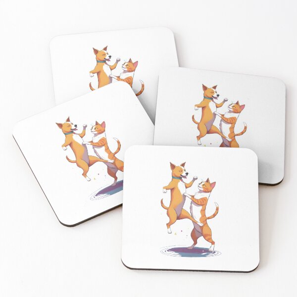 Item preview, Cute cat and dog couple dancing designed and sold by IlikeStyle.