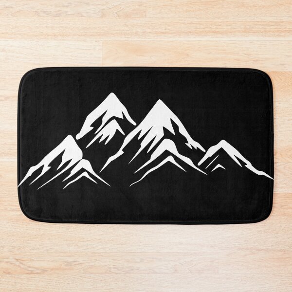 Item preview, Black and White Snow Capped Mountain Silhouette designed and sold by BlendedPrints.