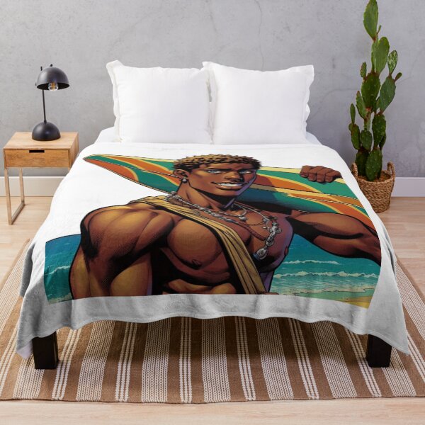 Item preview, smiling surfer man designed and sold by ThreadBorne.