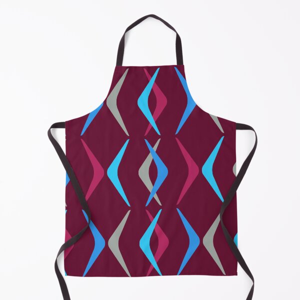 Item preview, Midcentury Boomerangs Multicolored Burgundy designed and sold by thepixelgarden.