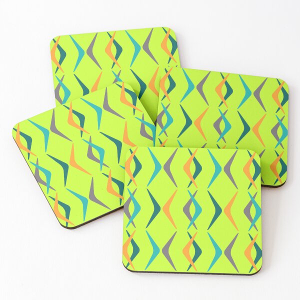 Item preview, Midcentury Boomerangs Multicolored Chartreuse designed and sold by thepixelgarden.