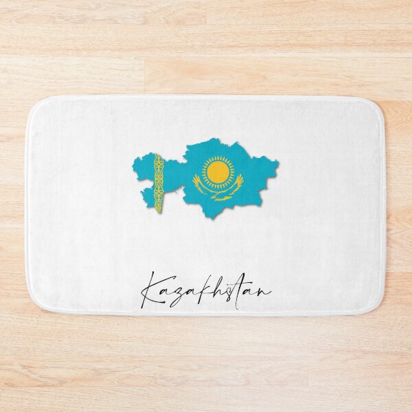 Item preview, Kazakhstan Country Map and Flag Nur Sultan Asia designed and sold by dk-design85.