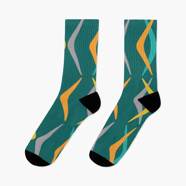 Item preview, Midcentury Boomerangs Multicolored Teal designed and sold by thepixelgarden.
