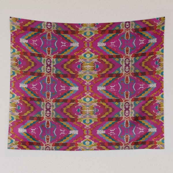 Item preview, Mexican rebozo handmade folk art colorful textile boho chic decor designed and sold by T-Mex.