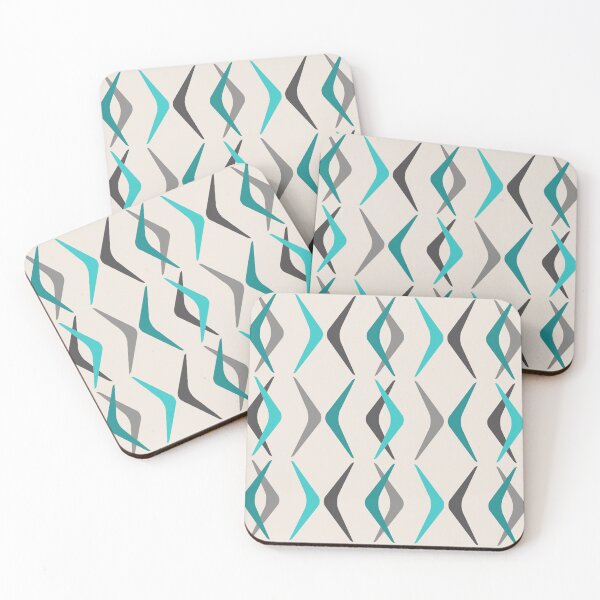 Item preview, Midcentury Boomerangs Turquoise designed and sold by thepixelgarden.