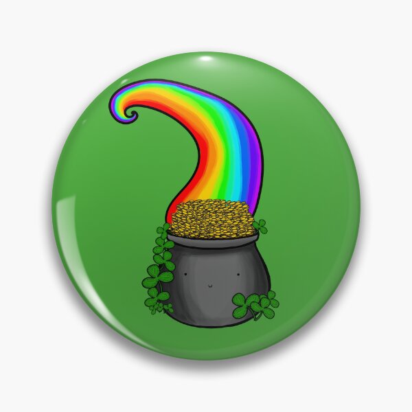 Item preview, Happy Pot of Gold (With Rainbow) designed and sold by UnhamperedArt.