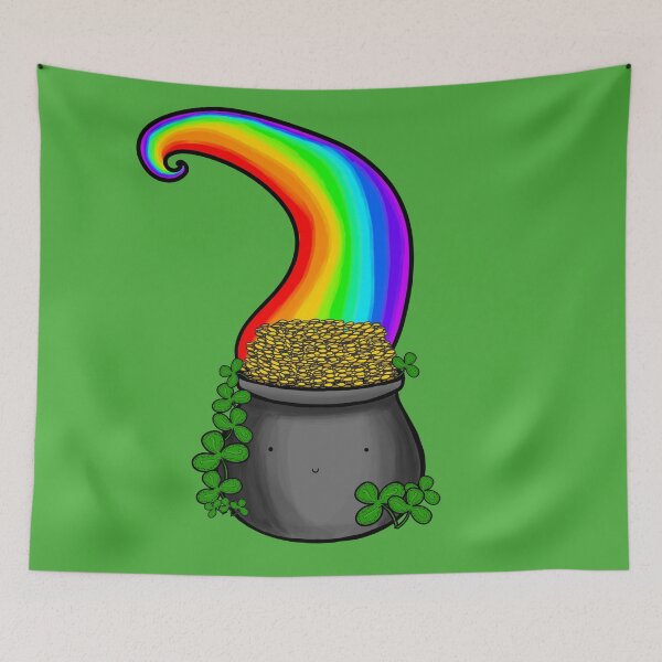 Item preview, Happy Pot of Gold (With Rainbow) designed and sold by UnhamperedArt.