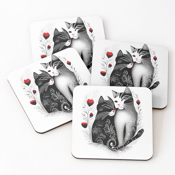 Item preview, Illustration of two cats in love designed and sold by Mahilis.
