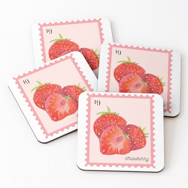 Item preview, Strawberry Watercolor Postage Stamp  designed and sold by CraftCartelArt.