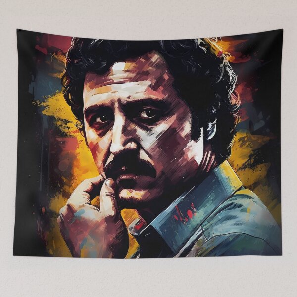 Item preview, Pablo Escobar Contemplative Gaze in Color designed and sold by DeMuurdecoratie.