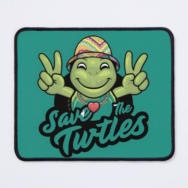 Item preview, Hippie Turtle: Peace, Love, and Ocean Protection "Save the Turtles" designed and sold by MillennialVibe.