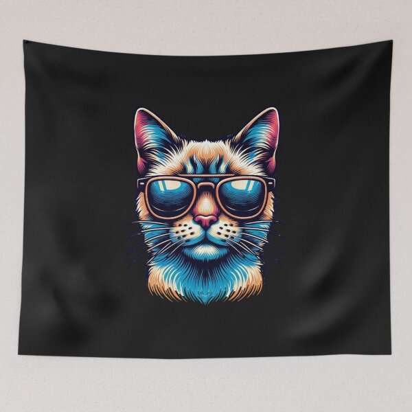 Item preview, Cool Cat, Sunglasses Cat, Funny Cat , vintage, retro design designed and sold by AnalajiaDesigns.
