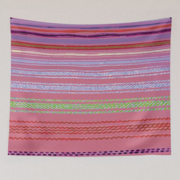 Item preview, Pink poncho fabric magenta textile mexican folk art designed and sold by T-Mex.