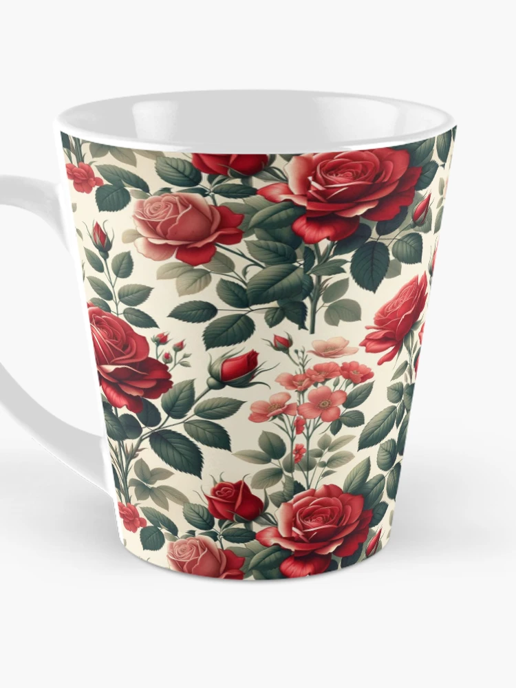Thumbnail 3 of 4, Coffee Mug, Red Rose Pattern designed and sold by Rtim1230.