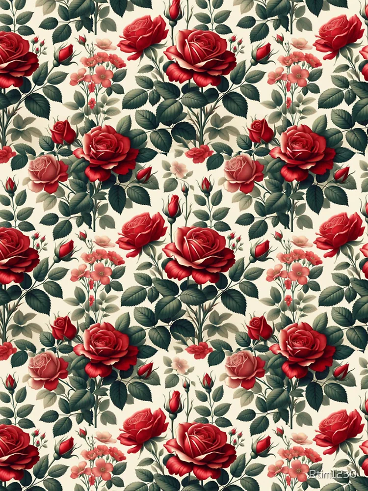 Thumbnail 4 of 4, iPhone Case, Red Rose Pattern designed and sold by Rtim1230.