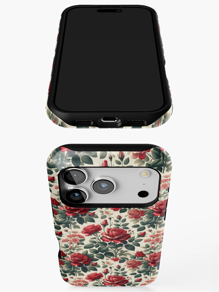 Thumbnail 3 of 4, iPhone Case, Red Rose Pattern designed and sold by Rtim1230.