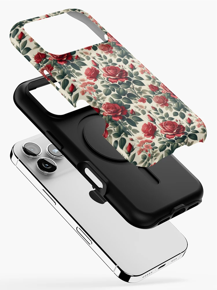 Thumbnail 2 of 4, iPhone Case, Red Rose Pattern designed and sold by Rtim1230.