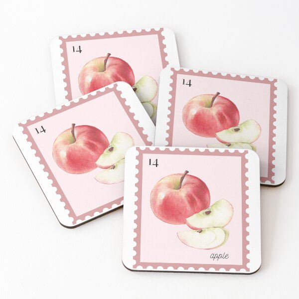 Item preview, Apple Watercolor Postage Stamp  designed and sold by CraftCartelArt.